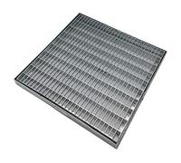 EINSIDE Grille en acier galvanisée anti-talon, Grille carrée pour la collecte et évacuation des eaux pluviales, 42,5 x 42,5 cm