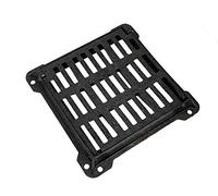 EINSIDE Grille en fonte ductile C250, Grille carré de drenaige concave avec cadre, Équipée d'un système de sécurité avec fermeture à pression, 40 x 40 cm