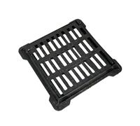 EINSIDE Grille en fonte ductile C250, Grille carré de drenaige concave avec cadre, Équipée d'un système de sécurité avec fermeture à pression, 30 x 30 cm