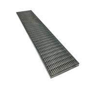 EINSIDE Grille Rectangulaire en Acier Galvanisée Anti-Talon avec Cadre, 15 x 100 cm