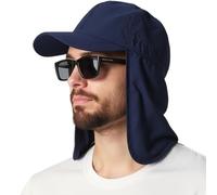 EINSKEY Casquette de baseball unisexe avec rabat pour le cou, étanche, pliable, pour golf, jardin, safari, randonnée, pêche, course à pied, bleu marine, taille unique