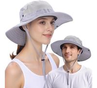 EINSKEY Chapeau de Soleil Homme Femme à Large Bord, Anti-UV, Pliable et Étanche, Compatible Queue de Cheval, Idéal pour Randonnée, Jardinage, Safari et Brousse