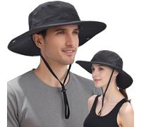 EINSKEY Chapeau de Soleil Homme Femme à Large Bord, Anti-UV, Pliable et Étanche, Compatible Queue de Cheval, Idéal pour Randonnée, Jardinage, Safari et Brousse