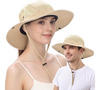 EINSKEY Chapeau de Soleil Homme Femme à Large Bord, Anti-UV, Pliable et Étanche, Compatible Queue de Cheval, Idéal pour Randonnée, Jardinage, Safari et Brousse