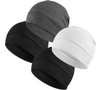 EINSKEY Lot de 2 bonnets unisexes en coton pour course à pied, cyclisme, chimiothérapie, doublure de casque, Lot de 4 (multicolore B), Taille unique