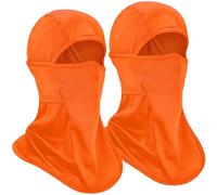 EINSKEY Lot de 2 cagoules rafraîchissantes en soie - Masque de ski multifonction - Écharpe - Cache-cou - Doublure pour casque tactique - Pour moto, cyclisme, course à pied, ski, snowboard, 2 oranges.,