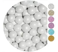 EinsSein 0,35kg Crispy chocolat Dragees mariage grand blanc - ca.1,8 cm perles - dragées baptême communion amandes feter et recevoir fêter de fete couleur pas cher aux bombe tag