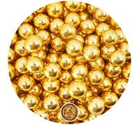 EinsSein 0,35kg Crispy chocolat Dragees mariage grand or brillant - ca.1,8 cm perles - dragées baptême communion amandes feter et recevoir fêter de fete couleur pas cher aux bombe tag