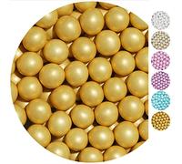 EinsSein 0,35kg Crispy chocolat Dragees mariage grand or perle - ca.1,8 cm perles - dragées baptême communion amandes feter et recevoir fêter de fete couleur pas cher aux bombe tag