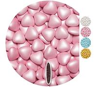 EinsSein 0,5kg Dragees mariage au chocolat cœur médium rose perle dragées baptême communion amandes feter et recevoir fêter de fete couleur pas cher aux bombe tag voir mes etui contenant boite a