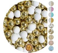 EinsSein 0,7kg Crispy chocolat Dragees mariage Mix grand blanc-or brillant - ca.1,8 cm perles - dragées baptême communion amandes feter et recevoir fêter de fete couleur pas cher aux bombe tag