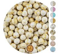 EinsSein 0,7kg Crispy chocolat Dragees perles mariage Mix grand blanc- or splashed | Dragées baptême fille garcon communion aux amandes | feter et recevoir fêter de fete couleur pas cher aux bombe tag