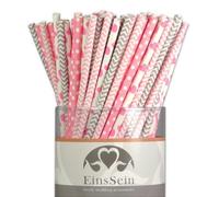 EinsSein 100x Pailles de papier Candyman Ready-Mix L 19,5cm multicolore