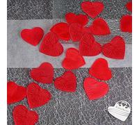 EinsSein 100x Pétales de Roses cœur 4cm Rouge Confetti Paillette Paillettes confiti Mariage Sortie eglise Decoration Table eglis Anniversaire Petite Mega Plastique métallique Accessoire de l Amour