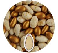 EinsSein 1kg Dragees mariage amande Conchiglia Saveur Secco Mix ivoire & or dragées baptême communion amandes feter et recevoir fêter de fete couleur pas cher aux bombe tag voir mes etui contenant
