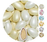 EinsSein 1kg Dragées Mariage Amandes Conchiglia blanc & beige perle | ca. 280 pièce Dragees Mariage Baptême Communion Célébrer Fête Candybar | Confiserie Candy Bar | Cadeaux Invités | Bonbons Amande