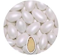 EinsSein 1kg Dragées Mariage Amandes Conchiglia blanc perle | ca. 280 pièce Dragees Mariage Baptême Communion Célébrer Fête Candybar | Confiserie Candy Bar | Cadeaux Invités | Bonbons Amande Premium