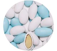 EinsSein 1kg dragées mariage amandes Gracile Mix blanc-ciel-bleu ciel terne | dragees baptême, communion, célébrer, fête, candybar | Cadeaux pour les invités mariage | Bonbon aux Amande | Badem seker