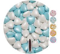 EinsSein 1kg Dragees mariage au chocolat cœur Mix médium blanc-bleu clair perle dragées baptême communion amandes feter et recevoir fêter de fete couleur pas cher aux bombe tag voir mes etui contenant