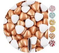 EinsSein 1kg Dragees mariage au chocolat cœur Mix médium blanc-bronzeor perle baptême communion noël amandes recevoir fêter de fete couleur pas cher aux bombe tag voir mes