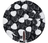 EinsSein 1kg Dragees mariage au chocolat cœur Mix médium blanc-noir brillant dragées baptême communion amandes feter et recevoir fêter de fete couleur pas cher aux bombe tag voir mes etui contenant