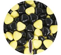 EinsSein 1kg Dragees mariage au chocolat cœur Mix médium jaune-noir brillant dragées baptême communion amandes feter et recevoir fêter de fete couleur pas cher aux bombe tag voir mes etui contenant