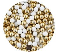 EinsSein 1kg dragees mariage boules de chocolat Mix 1 cm petit blanc-or brillant | Dragées baptême fille garcon communion aux amandes | feter et recevoir fêter de fete couleur pas cher aux bombe tag