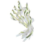 EinsSein 20x Baguettes de Mariage Romantique Vert Ruban Baton de Banderole vive Les mariées marié mairie Mariee Baguette Baguettes bâton Rubans Sortie clochettes Ceremonie Bois