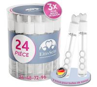 EinsSein 24x Bulles de savon mariage bocaux d'amour Box blanc bulle pour flacon deco coeur champêtre enfant anniversaire cadeau invites confirmation anniversaire transparente plastique tube à de table