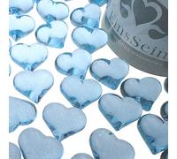 EinsSein 30x Coeurs pétillants Acrylique 22mm Bleu Clair Diamant Sable decoratif Cristaux Cristal Diamants Strass Mariage synthétique Perles confettis décoration de Table Decoration Deco Anniversaire