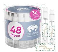 EinsSein 48x Bulles de savon mariage avec autocollants bocaux d'amour Box or-vert | bulle pour flacon deco coeur champêtre enfant anniversaire cadeau invites confirmation | transparente plastique tube