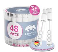 EinsSein 48x Bulles de savon mariage bocaux d'amour Box blanc bulle pour flacon deco coeur champêtre enfant anniversaire cadeau invites confirmation anniversaire transparente plastique tube à de table