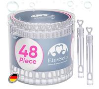 EinsSein 48x Bulles de Savon Mariage Lunettes à cœur Box Blanc Bulle pour Flacon Deco Coeur champêtre Enfant Anniversaire Cadeau invites Confirmation Anniversaire Transparente Plastique Tube à de