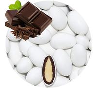 EinsSein 500g Dragees amandes au chocolat noir blanc mat | ca. 80 pièce Dragées Mariage Baptême Communion Célébrer Fête Candybar | cadeaux d’invités | Amandes chocolatées | Badem sekeri