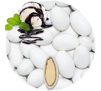EinsSein 500g Dragees amandes au chocolat Stracciatella blanc mat | ca. 80 pièce Dragées Mariage Baptême Communion Célébrer Fête Candybar | cadeaux d’invités | Amandes chocolatées | Badem sekeri