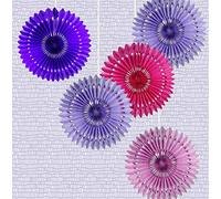 EinsSein 5X Les Fans de Papier Colour Hemline Colour Hemline Mix 37-40cm Violet Lilas Rose Lilas Rose Rose Boule Papier Boules de Rose Banderole Pompoms Pom poms Porte clefs Decoration Fleurs