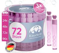 EinsSein 72x Bulles de Savon Mariage bocaux d'amour Set Rose Bulle pour Flacon Deco Coeur champêtre Enfant Anniversaire Cadeau invites Confirmation Anniversaire Transparente Plastique Tube à de Table