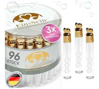 EinsSein 96x Bulles de Savon Mariage - Bocaux d’Amour avec Poignée Cœur Or | Tubes Transparents | Accessoires Cérémonie & Réception | Cadeaux Invités Mariage, Baptême, Communion, Anniversaire