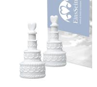 EinsSein 96x Bulles de Savon Mariage gâteau Set Blanc Bulle pour Flacon Deco Coeur champêtre Enfant Anniversaire Cadeau invites Confirmation Anniversaire Transparente Plastique Tube à de Table Tubes
