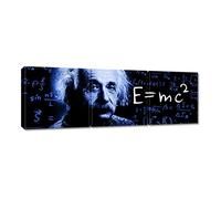 Einstein Classic Blue No. H7853M_PC3A Tableau imprimé sur toile 90 x 30 cm