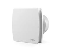 EINTTAX Ventilateur extracteur de salle de bain silencieux 100 mm blanc carré 95 m³/h, ventilateur mural ou sur fenêtre pour cuisine, salle de bain, toilettes, 12 W, 34 dB, étanchéité IPX4 (sans