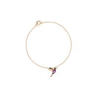 Einzelstück® Chaîne de cheville colibri I Bracelet de cheville en argent sterling 925 avec motif oiseau I Or 14 carats et or rose I Oiseau avec pierres de zircone I Bijou véritable hypoallergénique