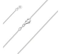 Einzelstück® Chaîne gourmette en argent sterling 925 de 1,1 mm d'épaisseur - Différentes longueurs - Taille réglable 50 cm - 47 cm - 45 cm, Filigran, Argent sterling, Zircone cubique