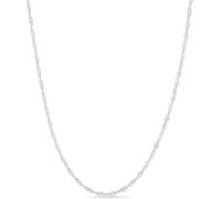 Einzelstück® Chaîne Singapour en argent 925 I Chaîne en argent torsadée en or 18 carats, or rose et or blanc I Chaîne minimaliste pour femme sans pendentif, 45-50 cm, Or, Zircone cubique