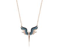 Einzelstück® Collier ange en argent sterling 925 I Or rose 14 carats I Chaîne en argent avec pendentif ange gardien I Bijou véritable cadeau de baptême, femme, mère