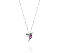 Einzelstück Collier avec pendentif colibri en argent sterling 925 plaqué or avec zircone cubique pendentif oiseau (collier colibri doré), 45 cm, Argent sterling, Zircone cubique