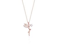 Einzelstück Collier avec pendentif fée en argent sterling 925 - Pour femme - Ange - Bijou elfe - Cadeau pour fille - Or 14 carats et or rose, Filigran, Argent sterling, Zircon cubique