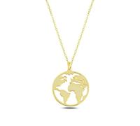 Einzelstück® Collier avec pendentif globe I Argent sterling 925 / or 14 carats / plaqué or rose 14 carats I Chaîne en argent avec globe I Hypoallergénique et sans nickel, Argent sterling