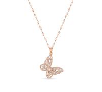 Einzelstück® Collier avec pendentif papillon I 18 carats en acier inoxydable 304 plaqué or 304 avec pierres de zircone I Chaîne étanche I Hypoallergénique sans nickel, 45 cm, Acier inoxydable, Zircone