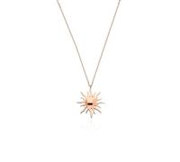 Einzelstück® Collier avec pendentif soleil I Argent sterling 925/or 14 carats/plaqué or rose 14 carats I Chaîne en argent Motif soleil du désert I Hypoallergénique et sans nickel, Argent sterling